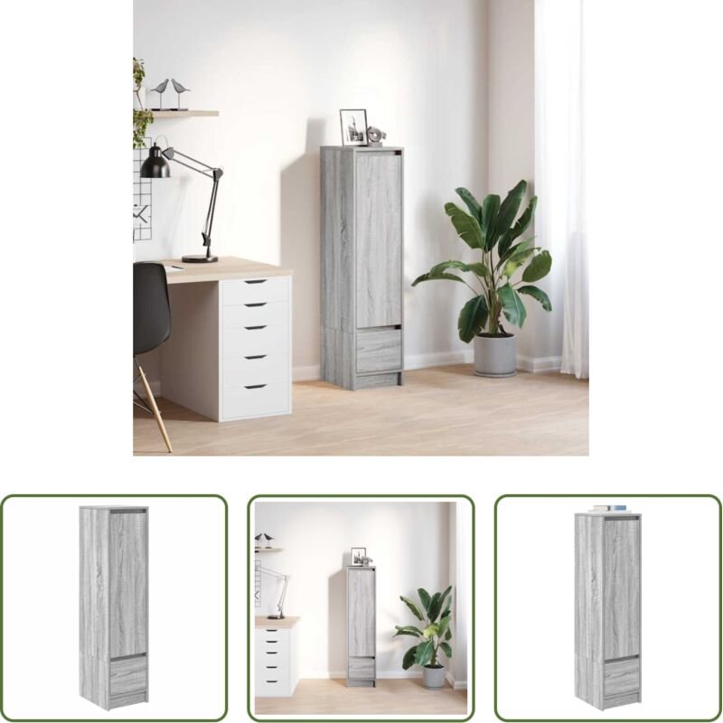 Hochbeistelltisch - Highboard Grau Sonoma 29,5x34x119,5 cm Holzwerkstoff