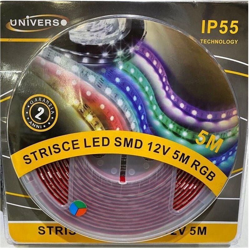 Thumbnail - Trade Shop - led-streifen smd rgb 5050 60D 12V 7W/M IP55 spule 5 meter 5050-D-RGB -