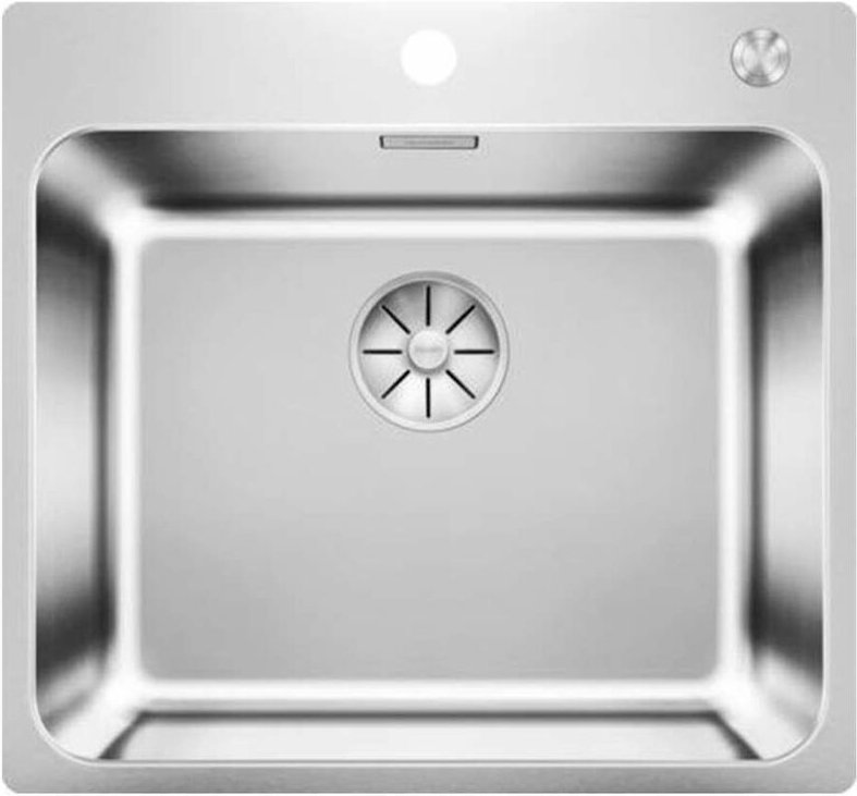 Solis 500 - Spüle, 54x50 cm, mit Exzenterbedienung PushControl, Edelstahl gebürstet 526124 - Blanco