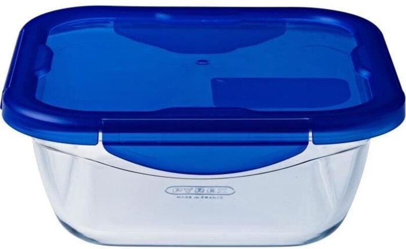 Pyrex Cook & Go rectangular glass food storage container/roaster with airtight and leakproof 4 clip locking lid – oven, ...