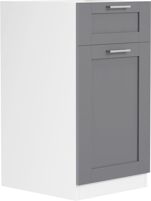 Colura Küchenunterschrank 40 cm 1 Tür, 1 Schublade anthrazit grau, weiß.