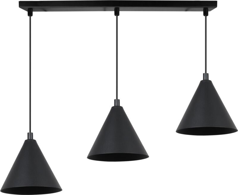 Soho Hängelampe Schwarz 3-Platte 14cm E14