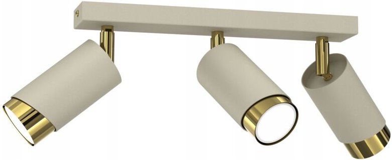 Beige Deckenleuchte 3-Flamme Tube Gold Gu10 Led Spot