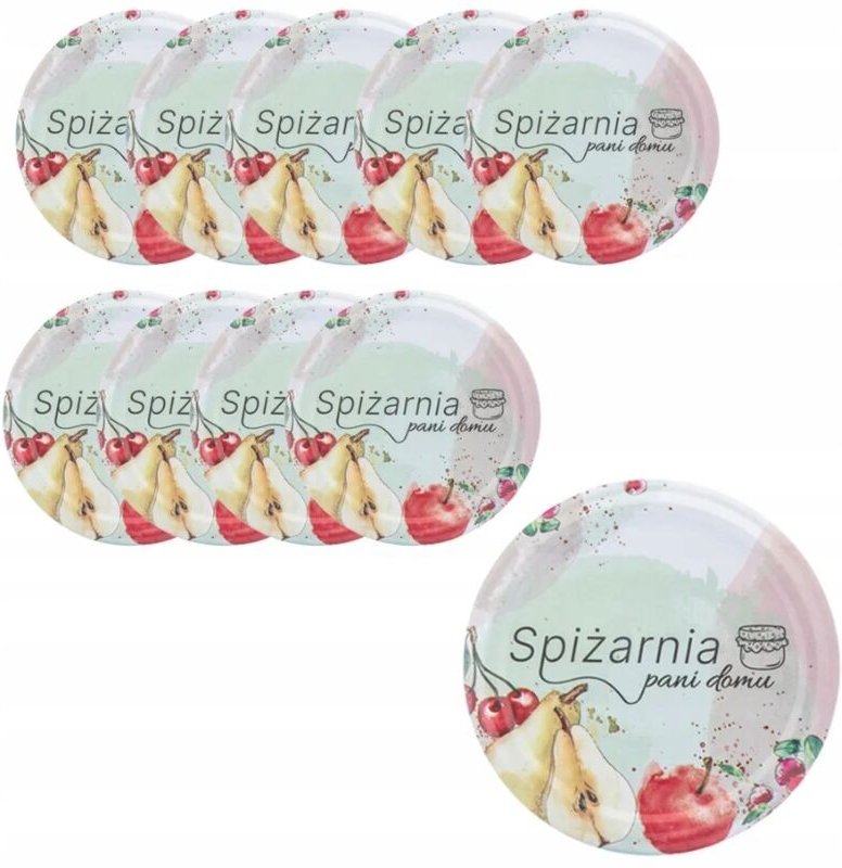 Set mit 10 pastellfarbenen Deckeln für Einmachgläser, Durchmesser 66, für selbstgemachte Konfitüren