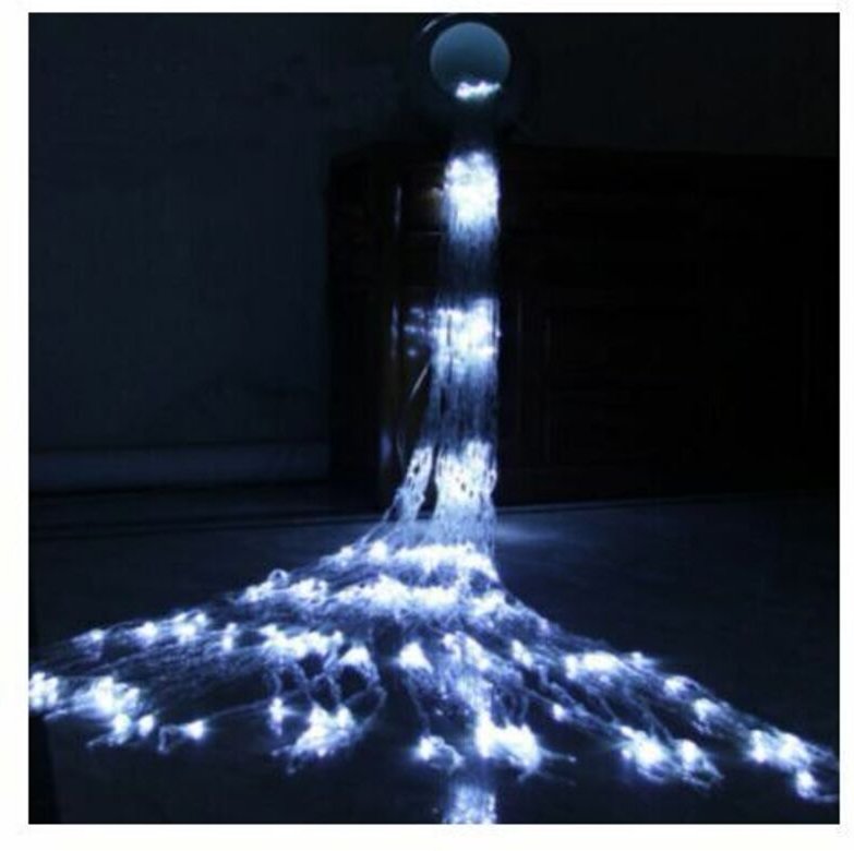 Guirlandes lumineuses Cascade led Débit D'eau Effet De Neige Rideau Fée Suspendue Scintillant Débit D'eau Lumière pour L...