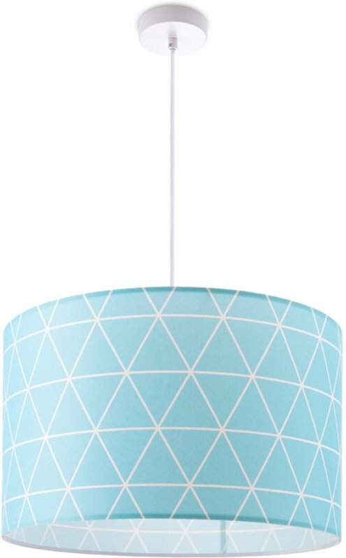 Deckenlampe Pendelleuchte Wohnzimmer Schlafzimmer Hängelampe Skandi Rauten E27 Blau (Ø38cm), Pendelleuchte - Weiß - Paco...