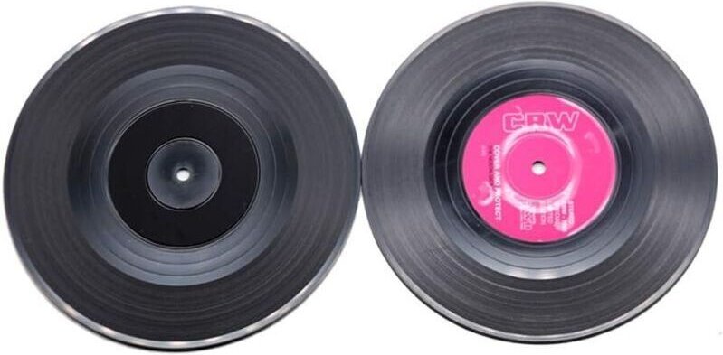 6er-Set Untersetzer im Vinyl-Schallplatten-Design (LP), Retro-Stil, rutschfest, für Tassen, Kaffee und Getränke