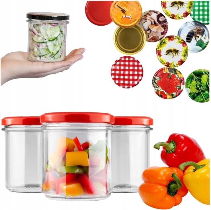 50 gerade Gläser à 350 ml für Marmelade, Fleisch, Pastete, Konfitüre, Kerzen