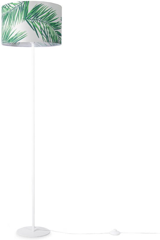 Stehlampe Wohnzimmer Leselampe Lampenschirm Deko Schlafzimmer Kinderzimmer Palme Grün (Ø38cm), Stehleuchte - Weiß - Paco...