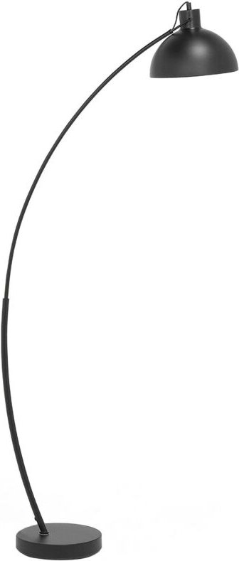 Stehlampe Schwarz Metall 155 cm verstellbarer Schirm Kabel mit Schalter Bogenlampe Industrie Design