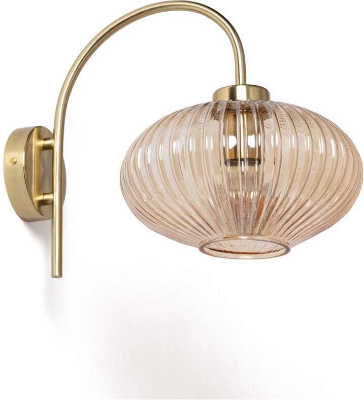 Wandleuchte Metall und Glas Basile Bernstein