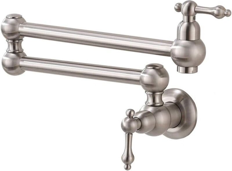 Vtizikl Robinet de Remplissage de Marmite, Robinet de Cuisine Mural en Cuivre Pliant Extensible Simple Robinet Froid ave...