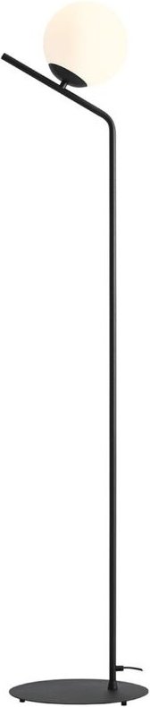 Stehleuchte Metall Glas E27 161 cm Schwarz Weiß Kugel Schirm Modern