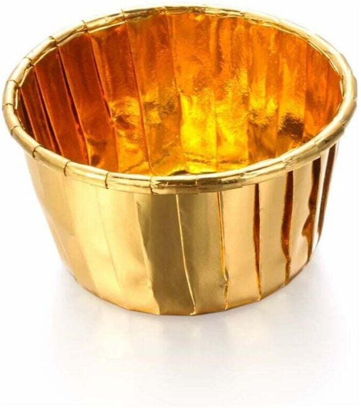 Cupcake-Förmchen, Partyzubehör, Gold/Silber, Gebäckförmchen, Muffinförmchen, Papierförmchen (50 Stück, Gold) – Fei Yu