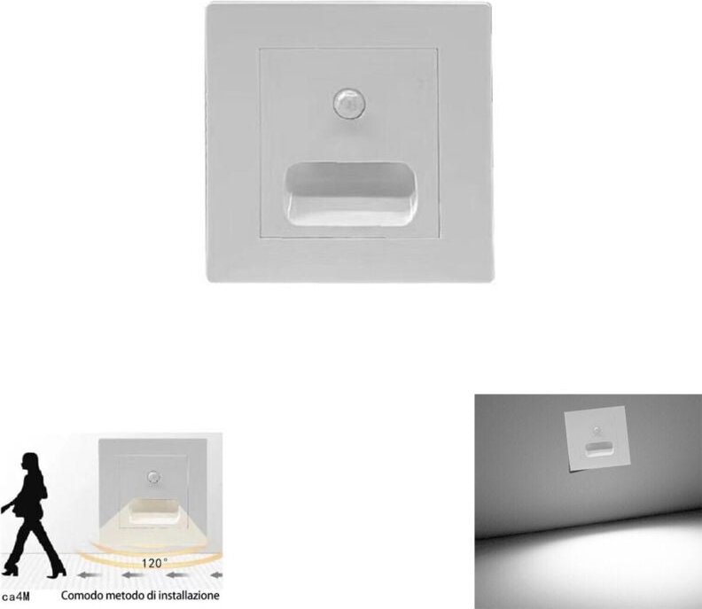 Quadratischesweissesled-Stufenlichtmitbewegungssensor,kaltlicht6000k