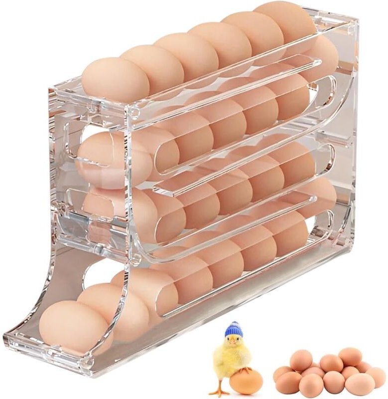 4-stöckiger Eierspender für 30 Eier – Innovative Eieraufbewahrung für den Kühlschrank, außergewöhnliches Fassungsvermöge...