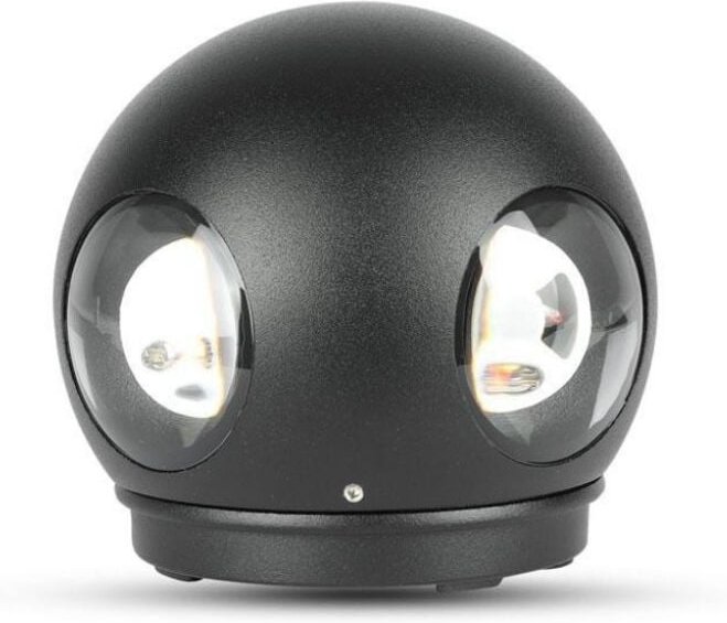 V-TAC VT-834 4W LED wandlamp neutralweiß 4000K aluminum schwarz rund körper IP65 - SKU 8554