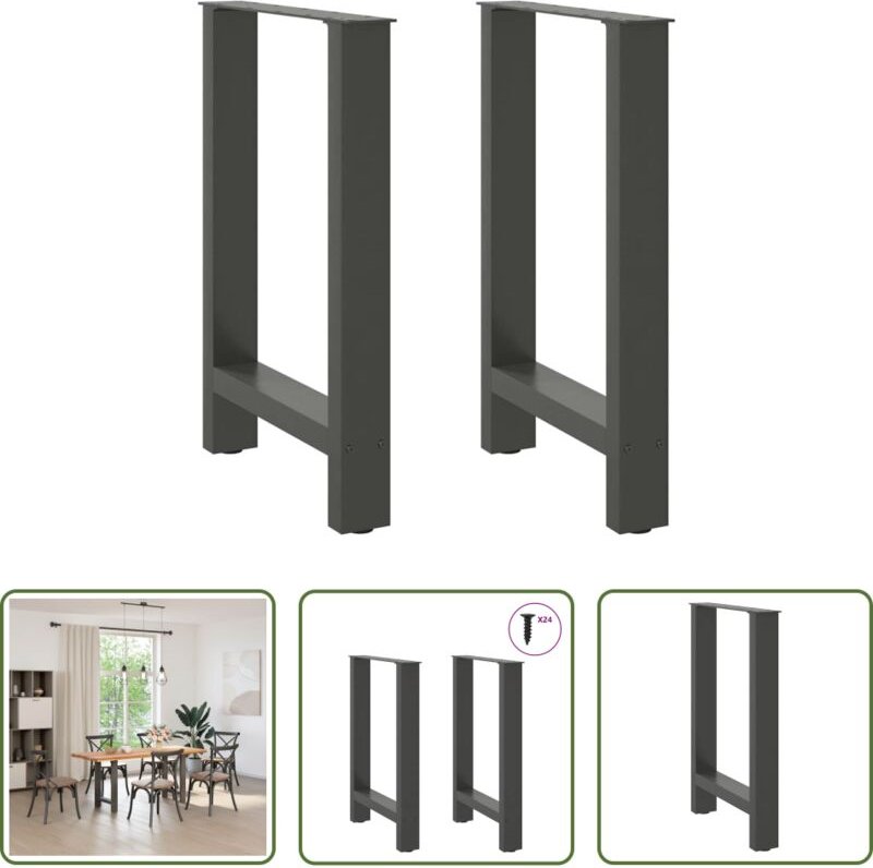 Tischbeine - Esstischbeine Anthrazit 2 Stk. 60x(72-73) cm Stahl
