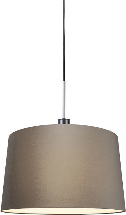 Moderne Hängelampe schwarz mit Schirm 45 cm taupe - Combi 1