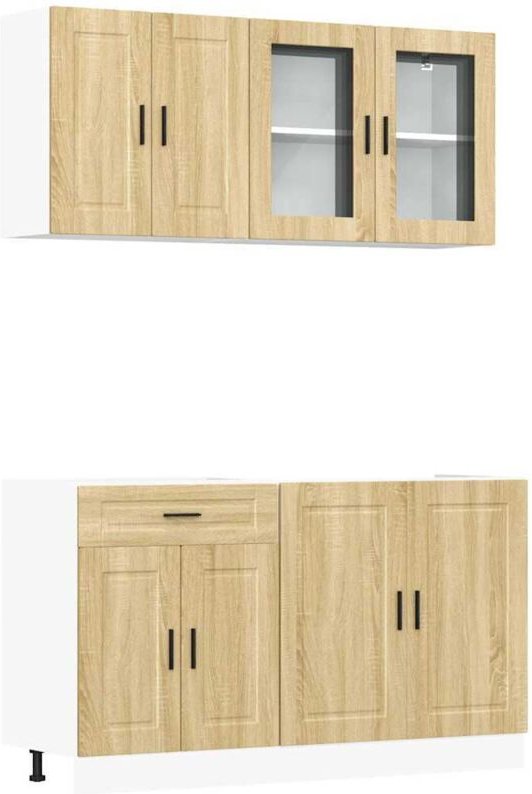 4-tlg. Küchenschrank-Set Kalmar Sonoma-Eiche Holzwerkstoff - Vidaxl