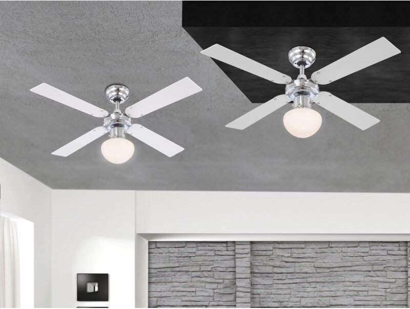 Deckenventilator Champion Silber 105 cm mit Licht