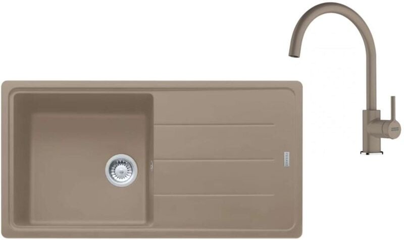 Franke - Sets - Küchenset G280KA, Fragranitspüle bfg 611 und Armatur fc 6018.424, Kaschmir 114.0700.810