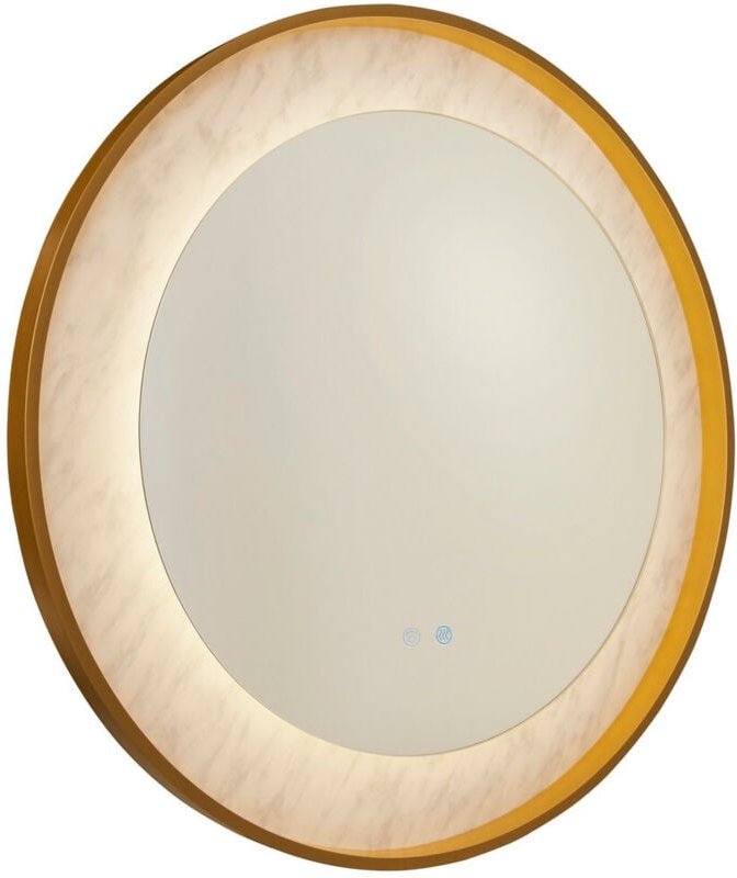 Searchlight Luxo LED-Spiegel, Goldmetall mit Marmoreffekt