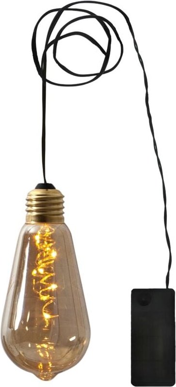 Star - Trading led Hängeleuchte ,Glow', Batterien und Timer, Leuchtdraht, bernstein, 13cm