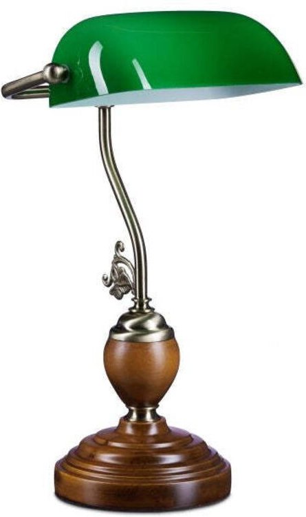 Bankerleuchte jones mit holzsockel 883