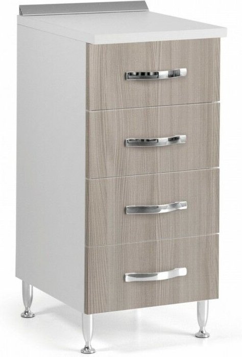 Argonauta - Kommode für Küche mit 4 Schubladen aus Melaminholz Ulme cm h 85x50x40