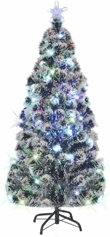Vorbeleuchteter Weihnachtsbaum mit Ständer und LED 210 cm Glasfaser vidaXL