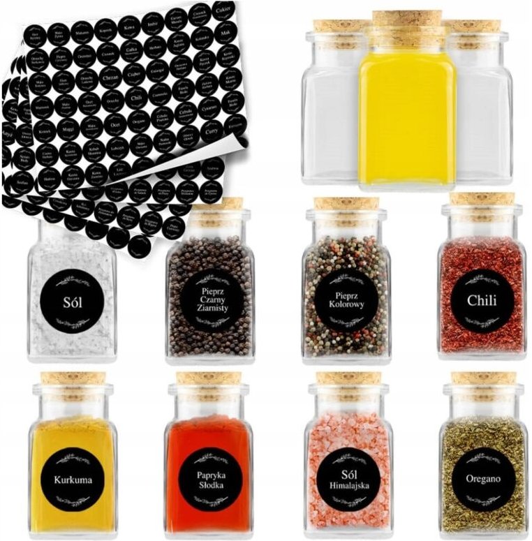 20 Gewürzgläser à 150 ml + 252 Aufkleber