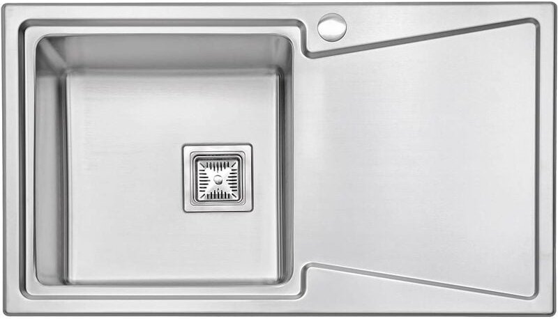 JASSFERRY Küchenspüle 1,2mm Dicke, 1 Becken Handgefertigtes, 860 x 500mm Rechts Hand Abtropffläche Waschbecken Edelstahl...