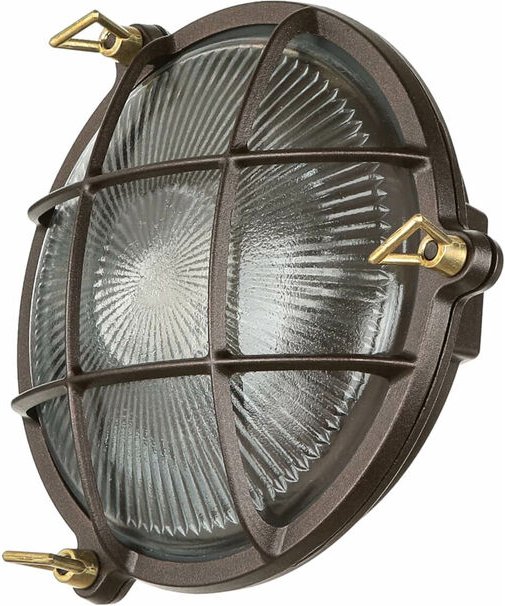 Licht-erlebnisse - Außenwandleuchte Messing massiv IP64 E27 ø 21 cm Maritim Außenlampe Wand Hof