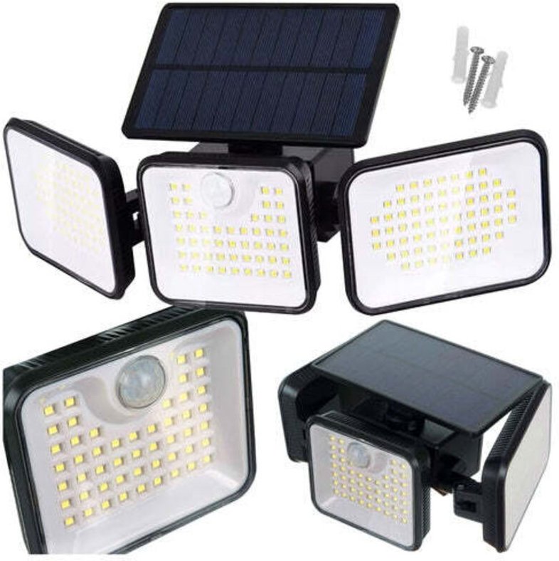 Solar-Gartenleuchte mit 180 LEDs, Bewegungsmelder, Schutzart IP65