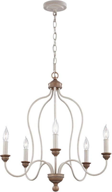 Elstead - Hartsville - 5 Light Chandelier Beachwood Finish, E14
