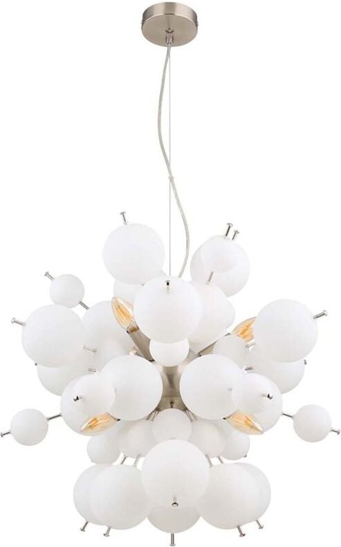 Thumbnail - Pendelleuchte Hängeleuchte Deckenlampe Esszimmerlampe Nickel-matt Glaskugeln