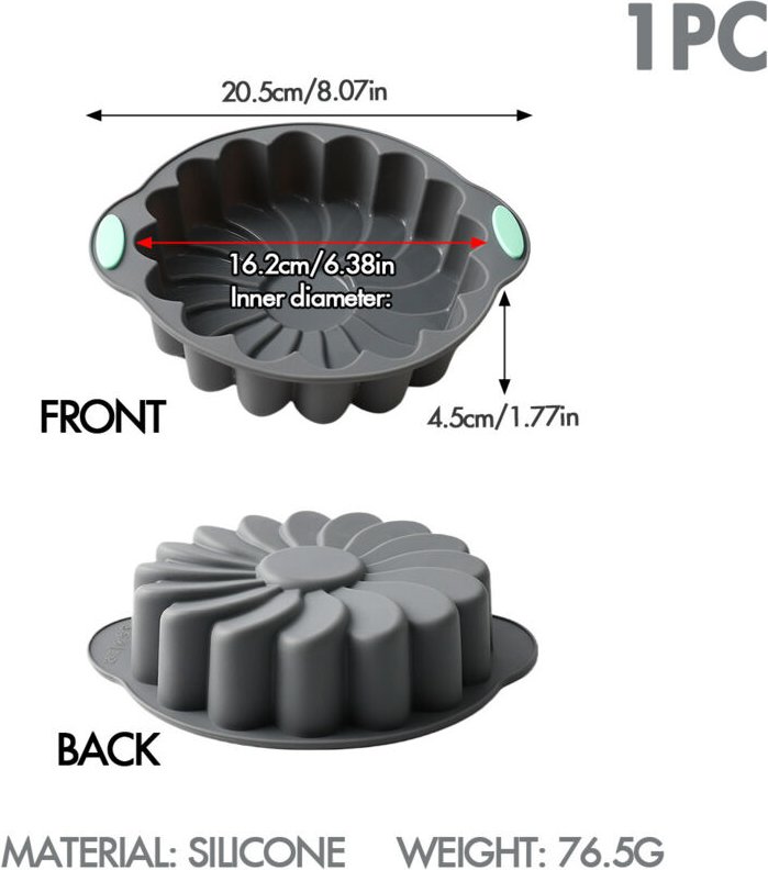 Silikon-Kuchenformen, Silikon-Kuchenform in Form eines Blumenkranzes, Backutensilien, 3D-Brot- und Gebäckform.