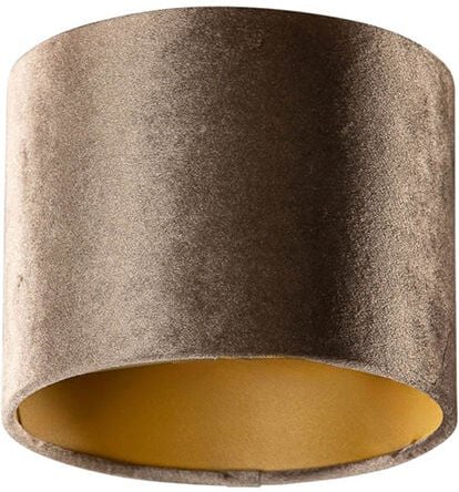 Samtlampenschirm Braun mit goldener Innenseite 18/18/14