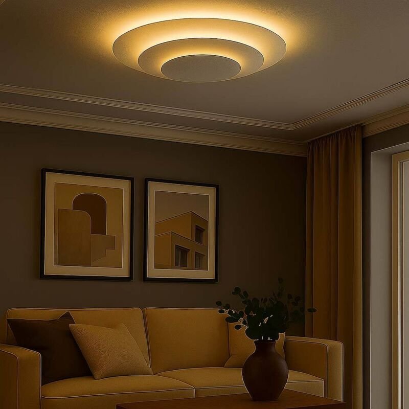 Globo - Deckenlampe Deckenleuchte Wohnzimmerlampe silber led Schlafzimmerlampe d 49 cm