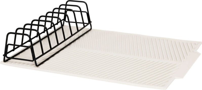 Silikon-Trocknungsmatte für Geschirr mit Tellerhalter, 43,5 x 33 x 8,5 cm