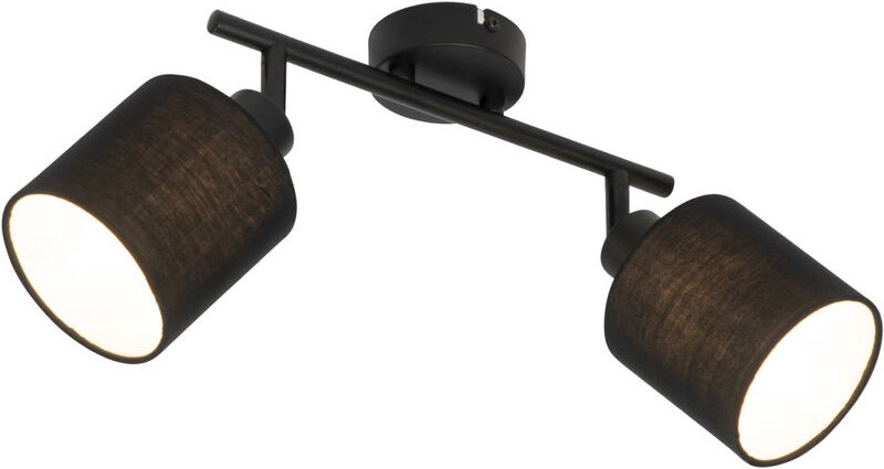 Deckenfleck schwarz mit schwarzem Schirm 2-Licht verstellbar - Hetta