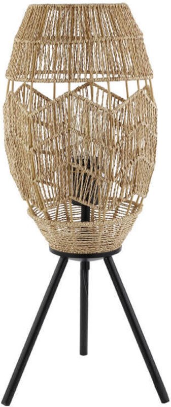 HOME DELUXE Tischlampe aus Jute KIKO - Natur Boho Tischlampe, Skandi Tischlampe, Jute Tischlampe Tischlampe, Boho Tischl...