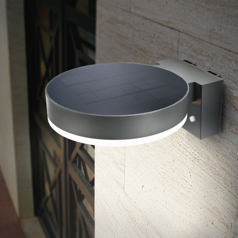 Esotec - Solar Sensor-Wandleuchte für außen Diana schwarz metall outdoor 102598