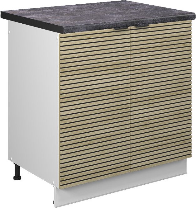 Vicco - Spülenunterschrank Fame-Line, Eiche Paneel, 80 cm , ap Anthrazit