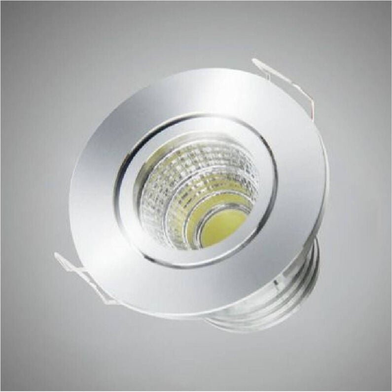 Trade Shop Traesio - Trade Shop - 1 led cob Einbaustrahler 3 Watt 270lm einstellbar warm kalt natürliches Licht - Silber