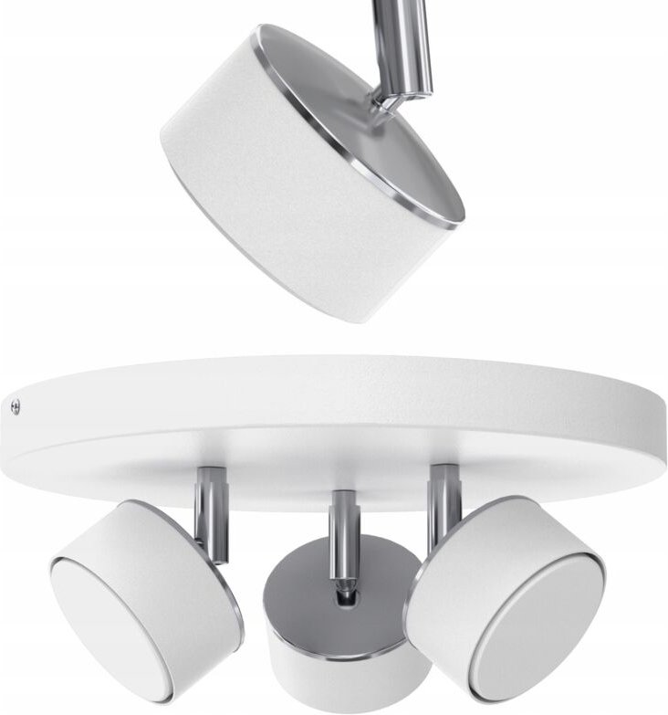 Deckenleuchte Plafon Spotlight Weiss Chrom Bewegliche Led Gx53 Polnisch 3-Punkt Lampe