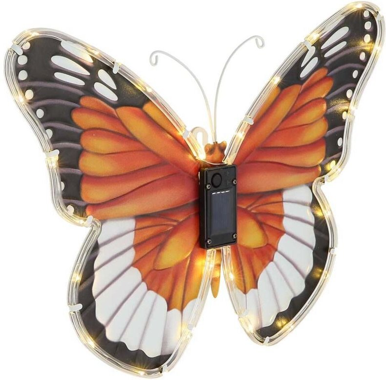 Solarleuchte Gartenleuchte Außenlampe Metall bunt transparent LED IP44 H 35 cm