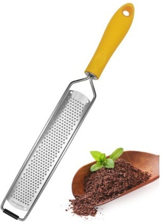 Handreibe für Zitrusfrüchte und Käse – Parmesan, Zitrone, Ingwer, Knoblauch, Muskatnuss, Schokolade – Klinge aus Edelsta...