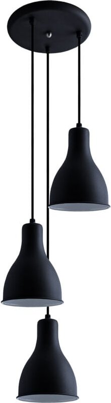 Pendelleuchte Hängelampe Esszimmer Küchenlampe Hängend Esstischlampe E27 Schwarz-Weiß, 3-flammig - Paco Home